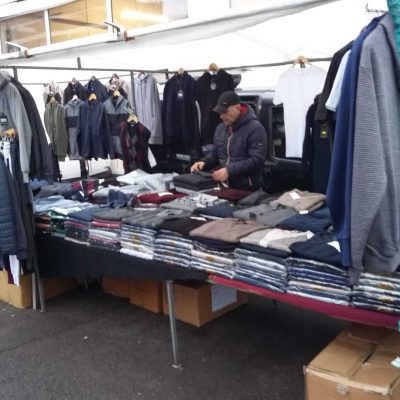 Image of one of the sellers at Tottenham Car boot sale